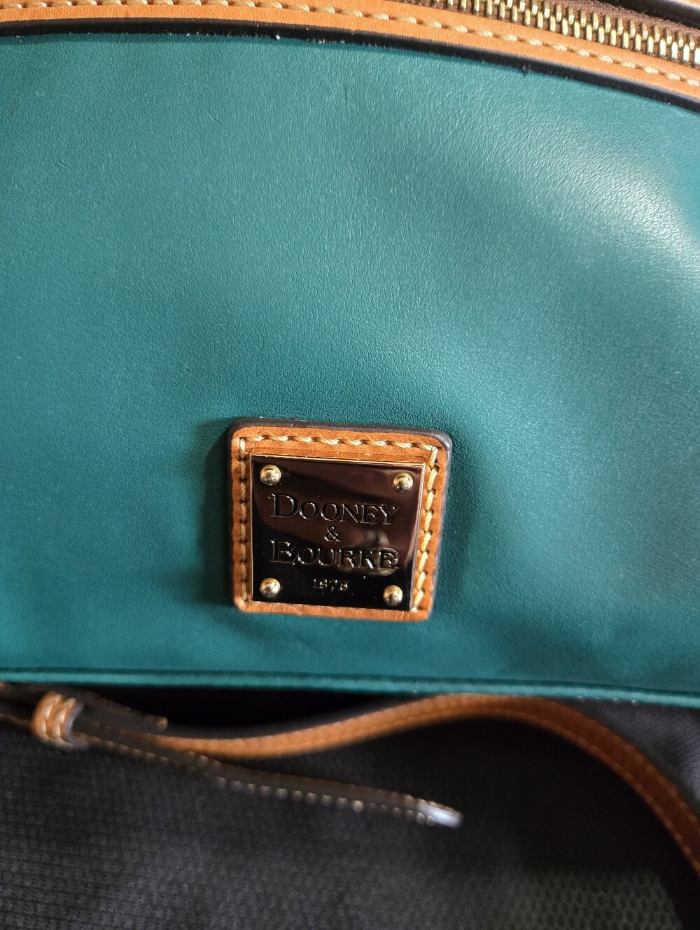 Dooney & Bourke Teal Green Florentine Leather Presley Shoulder Bag EUC - Picture 3 of 14